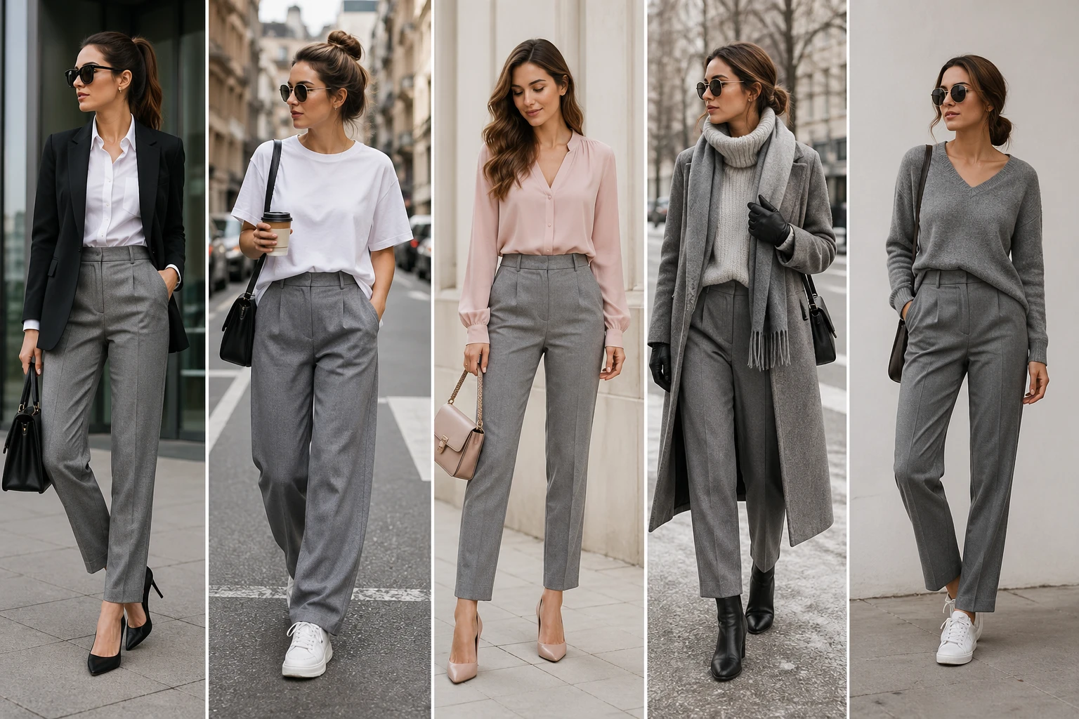 Outfits with Grey Pants