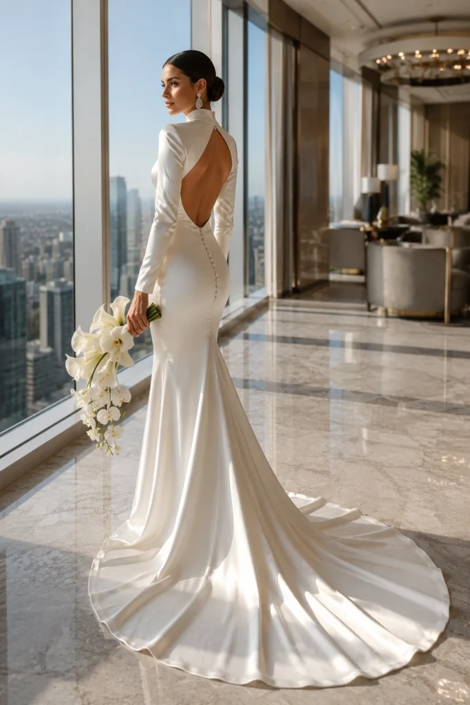 High Neck Wedding Dress