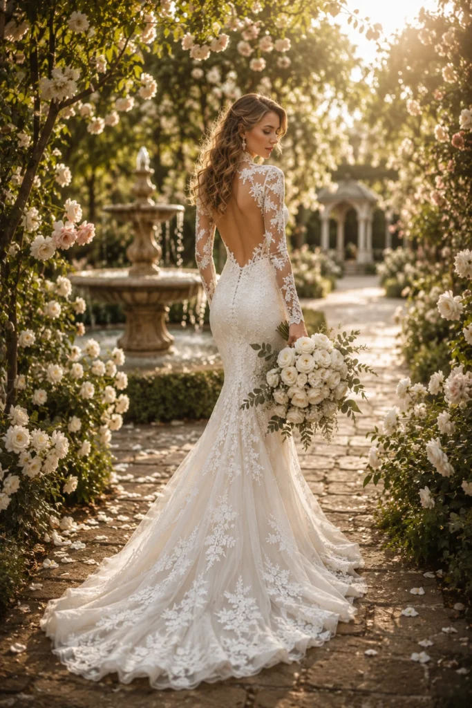 High Neck Wedding Dress