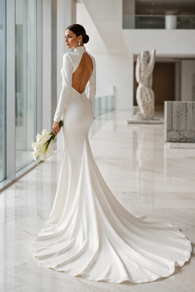 High Neck Wedding Dress