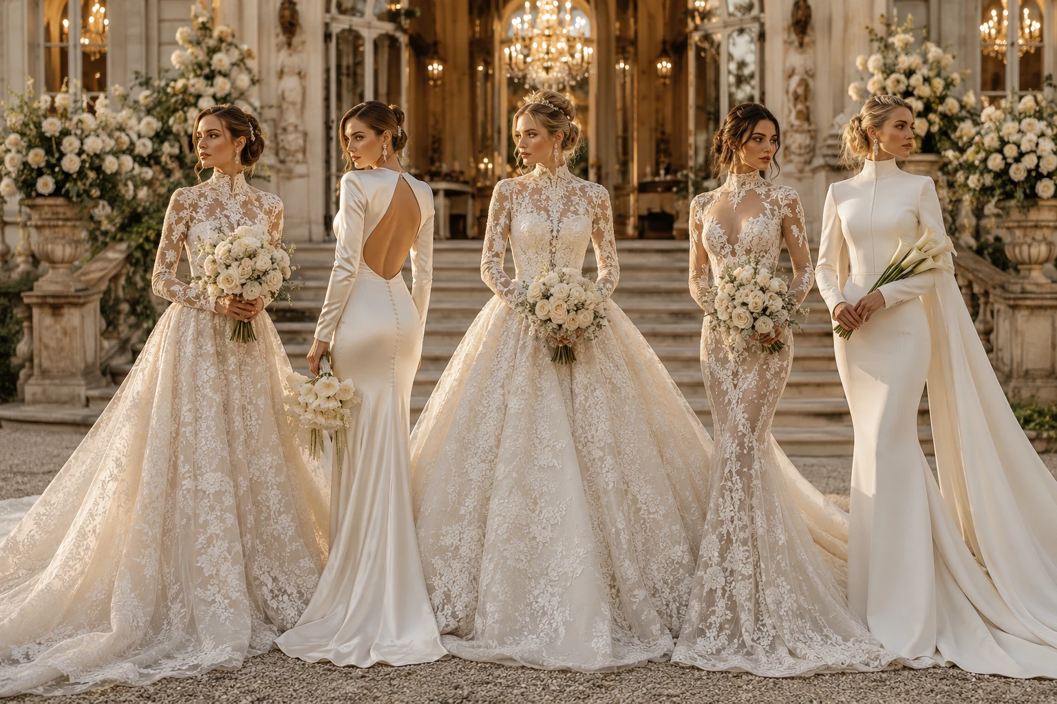 High Neck Wedding Dress