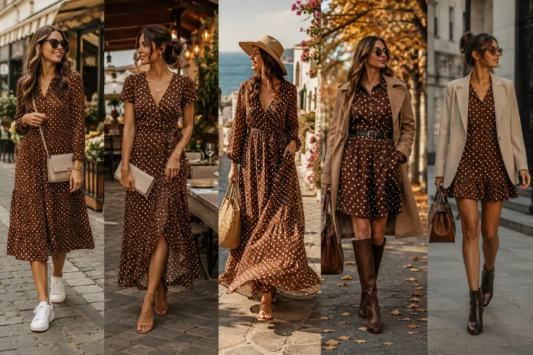 Brown Polka Dot Dress